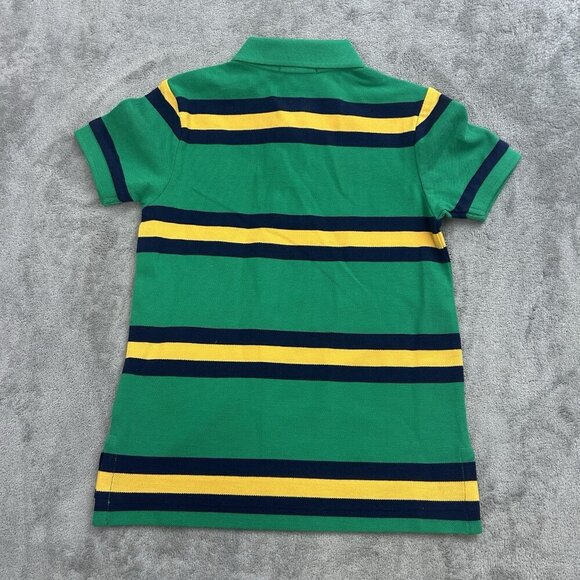 Polo Ralph Lauren Shirt Toddler Boy 5 Green MultiStriped Cotton Logo Polo Preppy - Picture 11 of 11